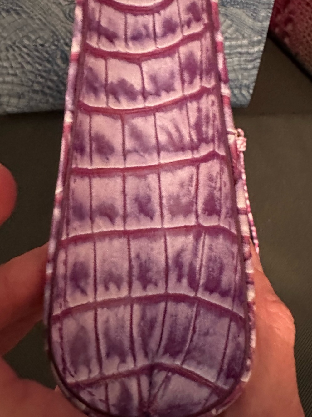 SALE Brahmin Boysenberry Daisy Purple Croc-Embossed Leather Wristlet NWOT - Picture 4 of 9